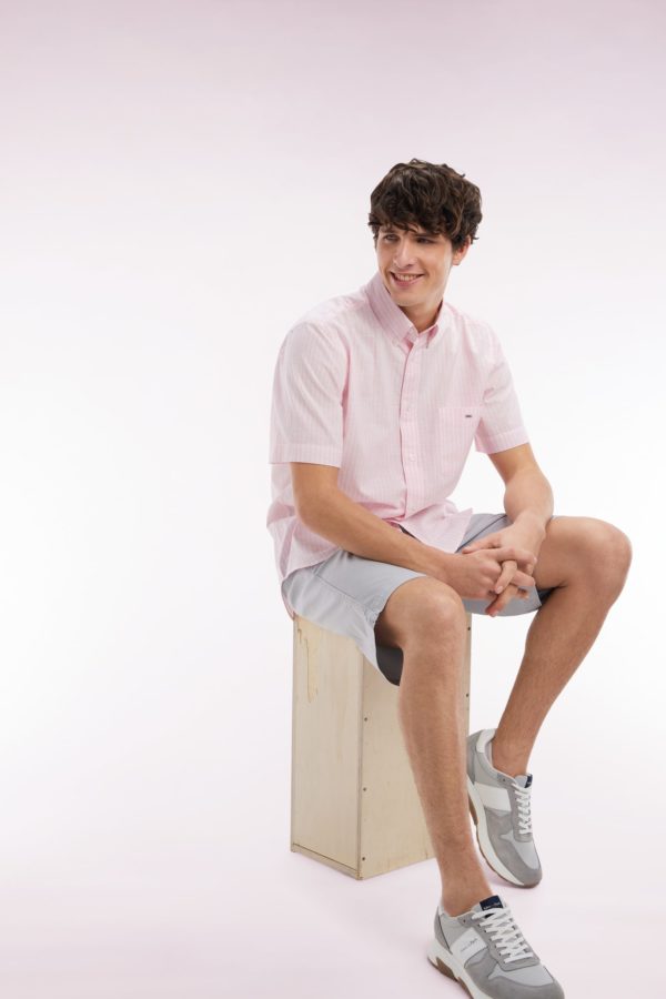 Bermuda Chino En Coton Stretch Gris Coupe Droite Eden Park – Image 2
