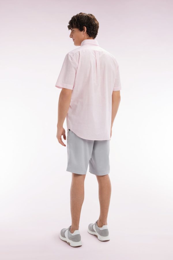 Bermuda Chino En Coton Stretch Gris Coupe Droite Eden Park – Image 3