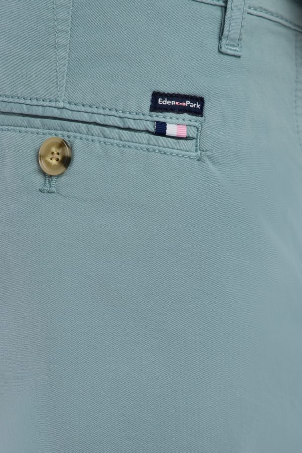 Bermuda Chino En Coton Stretch Gris Moyen Coupe Droite Eden Park – Image 4