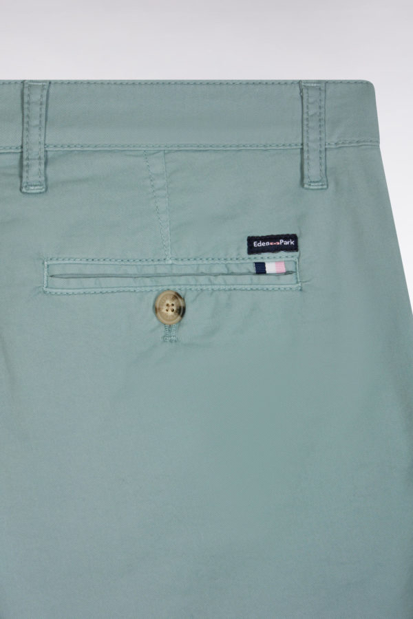 Bermuda Chino En Coton Stretch Gris Moyen Coupe Droite Eden Park – Image 5