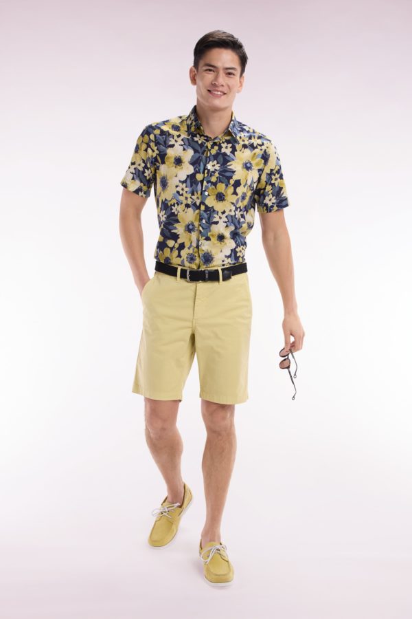 Bermuda Chino En Coton Stretch Ivoire Coupe Droite Eden Park – Image 2