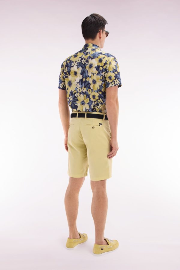 Bermuda Chino En Coton Stretch Ivoire Coupe Droite Eden Park – Image 3