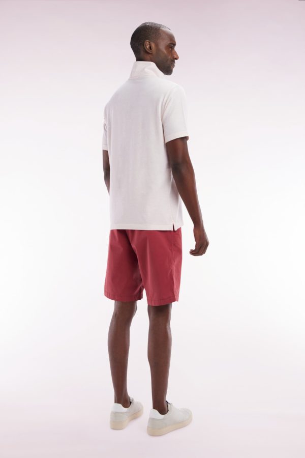 Bermuda Chino En Coton Stretch Rouge Coupe Droite Eden Park – Image 3