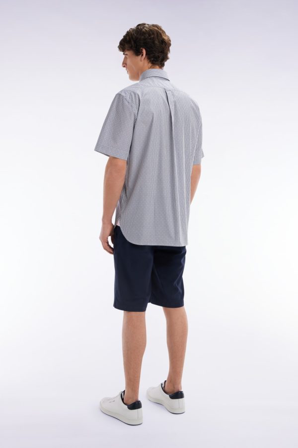 Bermuda En Lyocell Et Coton Stretch Marine Coupe Droite Eden Park – Image 3