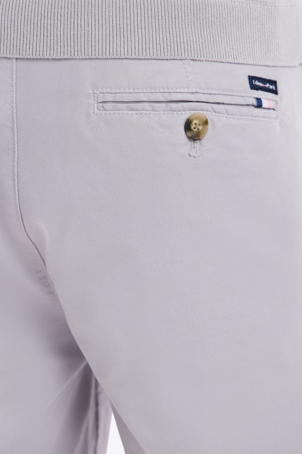 Bermuda En Lyocell Et Coton Stretch Gris Moyen Coupe Droite Eden Park – Image 4