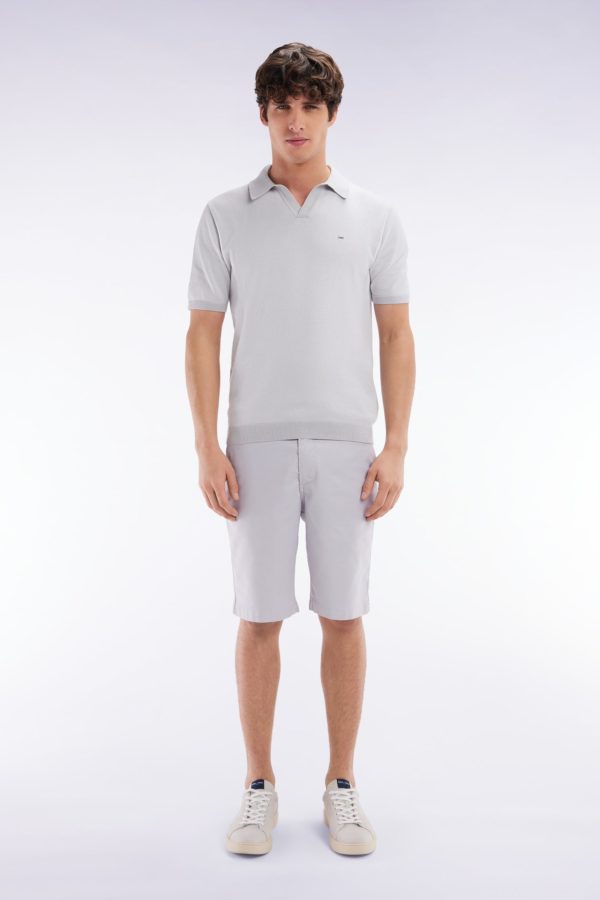 Bermuda En Lyocell Et Coton Stretch Gris Moyen Coupe Droite Eden Park