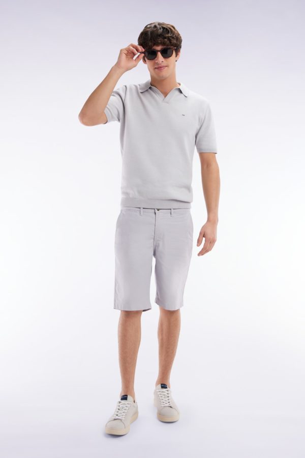Bermuda En Lyocell Et Coton Stretch Gris Moyen Coupe Droite Eden Park – Image 2