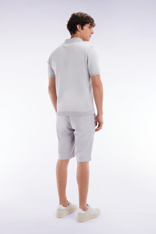 Bermuda En Lyocell Et Coton Stretch Gris Moyen Coupe Droite Eden Park – Image 3
