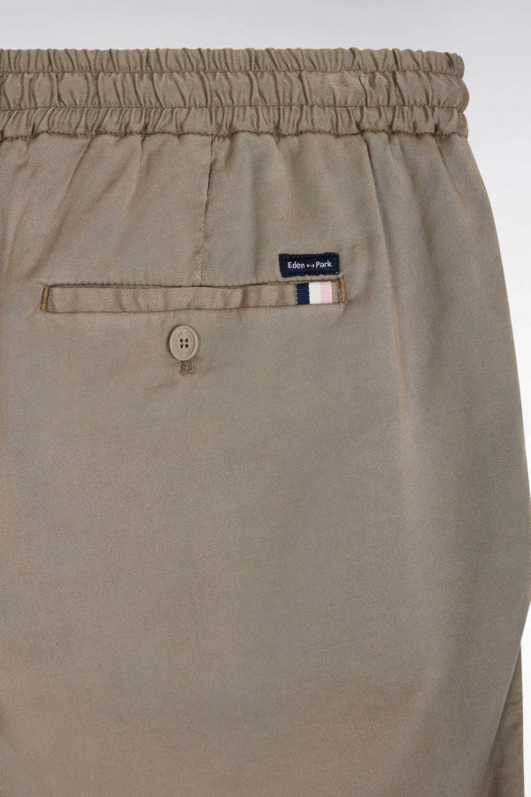 Bermuda À Taille Élastiquée En Lyocell Et Coton Stretch Sable Eden Park – Image 5
