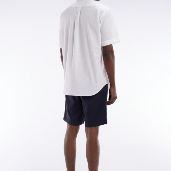 Bermuda À Taille Élastiquée En Lyocell Et Coton Stretch Marine Eden Park