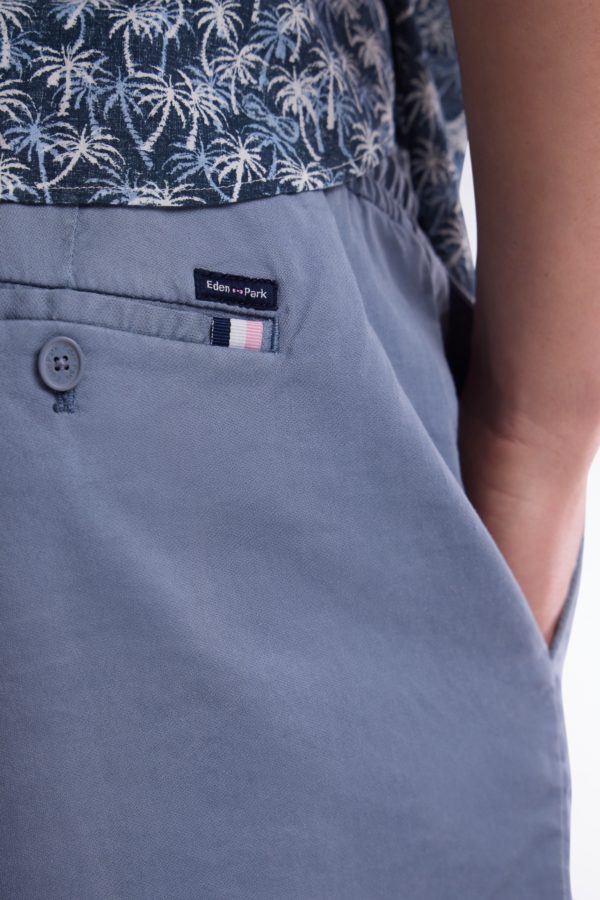 Bermuda À Taille Élastiquée En Lyocell Et Coton Stretch Gris Eden Park – Image 4