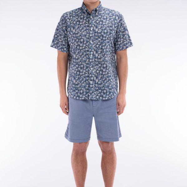 Bermuda À Taille Élastiquée En Lyocell Et Coton Stretch Gris Eden Park