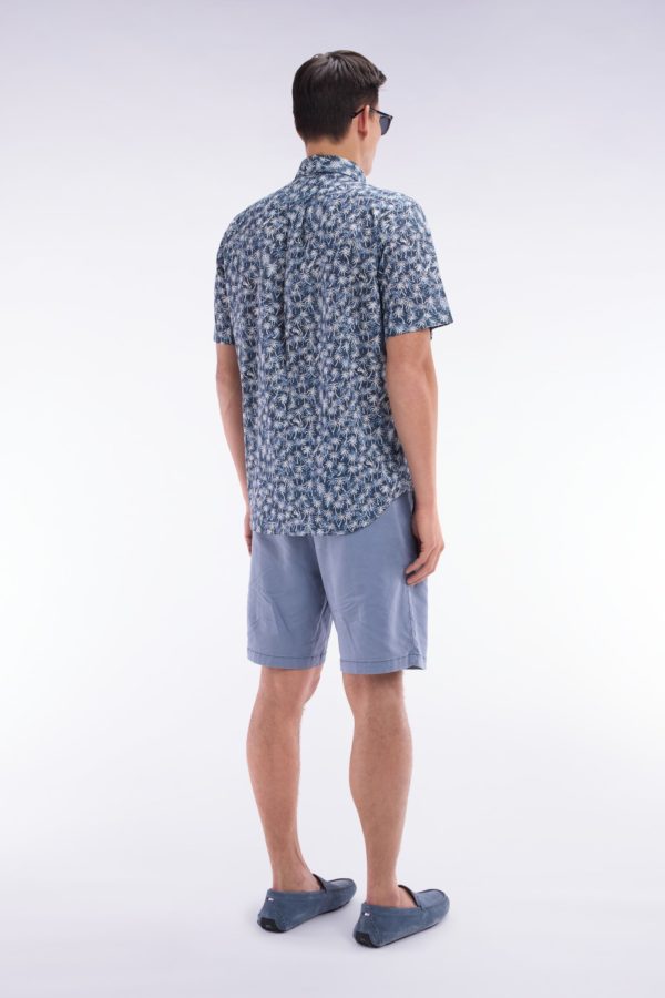 Bermuda À Taille Élastiquée En Lyocell Et Coton Stretch Gris Eden Park – Image 3