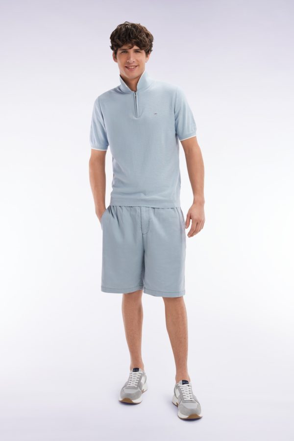 Bermuda À Taille Élastiquée En Lyocell Et Coton Stretch Gris Moyen Eden Park – Image 2