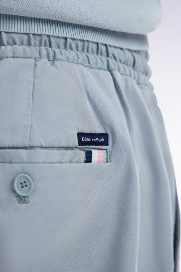 Bermuda À Taille Élastiquée En Lyocell Et Coton Stretch Gris Moyen Eden Park – Image 4