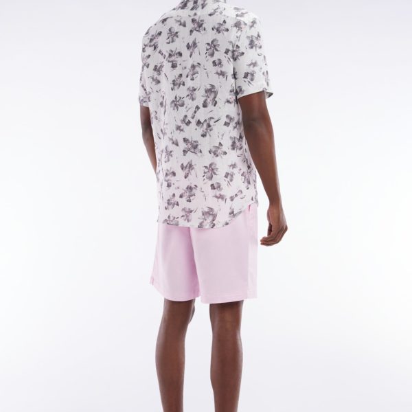 Bermuda À Taille Élastiquée En Lyocell Et Coton Stretch Rose Eden Park