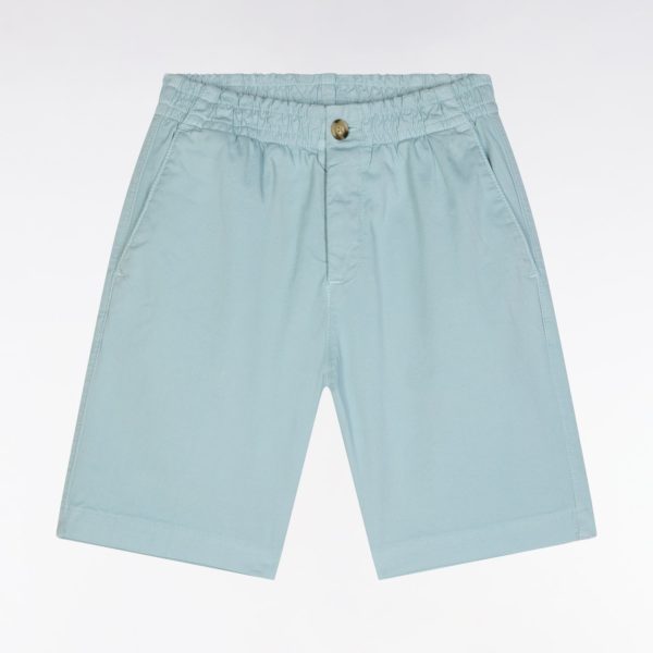 Bermuda En Coton Stretch Taille Élastiquée Vert D'eau Coupe Droite Eden Park