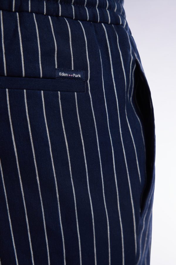 Pantalon À Taille Élastique À Rayures Tennis Marine Eden Park – Image 4