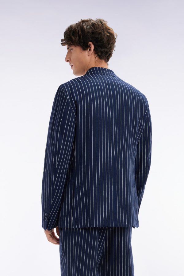 Pantalon À Taille Élastique À Rayures Tennis Marine Eden Park – Image 3