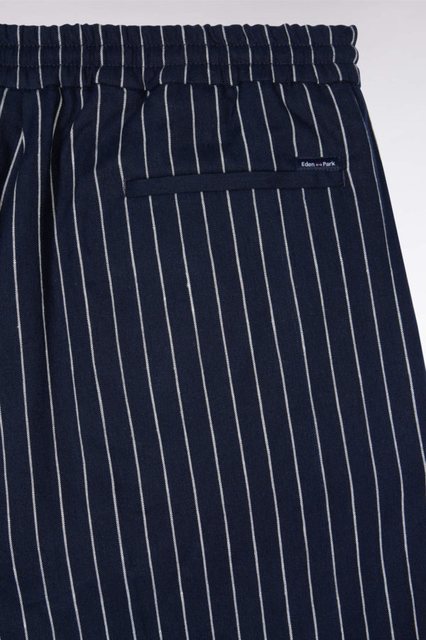 Pantalon À Taille Élastique À Rayures Tennis Marine Eden Park – Image 5