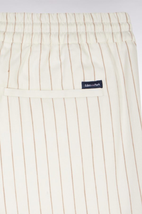 Pantalon À Taille Élastique À Rayures Tennis Écru Eden Park – Image 5