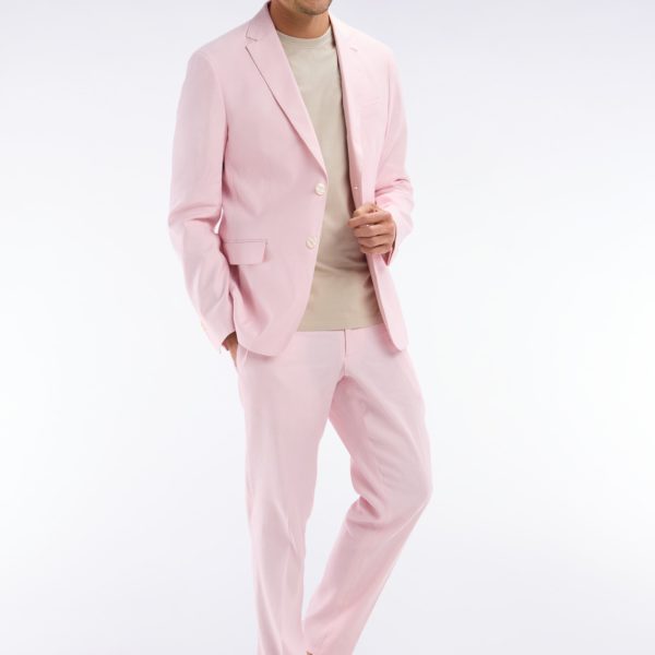 Pantalon À Taille Élastique En Lin Et Coton Stretch Rose Eden Park