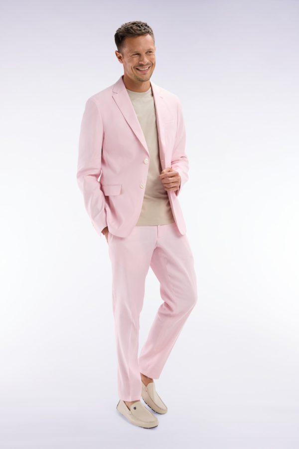 Pantalon À Taille Élastique En Lin Et Coton Stretch Rose Eden Park – Image 2