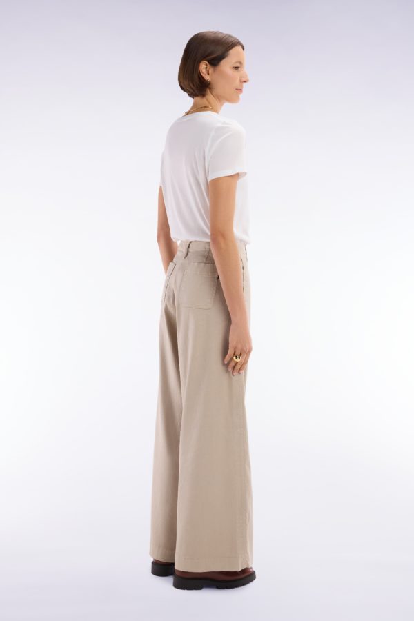 Pantalon En Lin Et Coton Stretch Beige Coupe Décontractée Eden Park – Image 3
