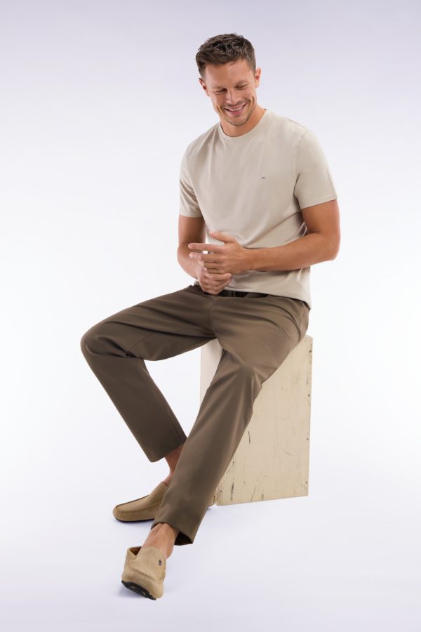 Pantalon À Taille Élastique Marron Eden Park – Image 2