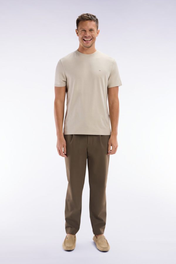 Pantalon À Taille Élastique Marron Eden Park