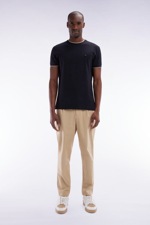 Pantalon À Taille Élastique En Lyocell Et Coton Stretch Beige Eden Park