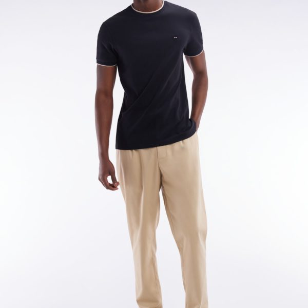 Pantalon À Taille Élastique En Lyocell Et Coton Stretch Beige Eden Park