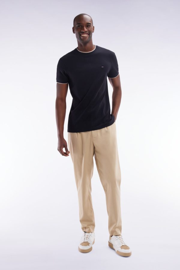 Pantalon À Taille Élastique En Lyocell Et Coton Stretch Beige Eden Park – Image 2