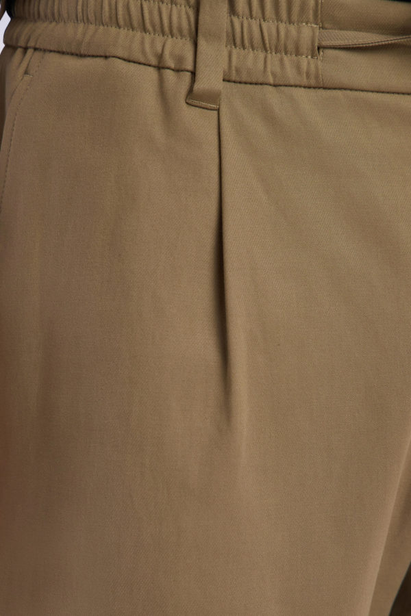 Pantalon À Taille Élastique En Lyocell Et Coton Stretch Camel Eden Park - Image 4