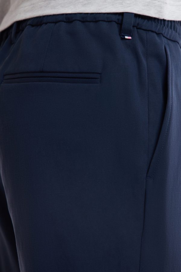 Pantalon À Taille Élastique En Lyocell Et Coton Stretch Marine Eden Park – Image 4