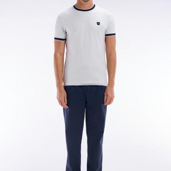 Pantalon À Taille Élastique En Lyocell Et Coton Stretch Marine Eden Park