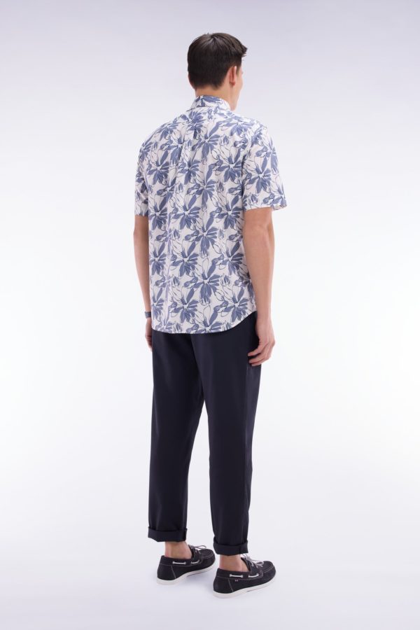 Pantalon Chino À Taille Élastique En Coton Et Lyocell Stretch Marine Eden Park – Image 2