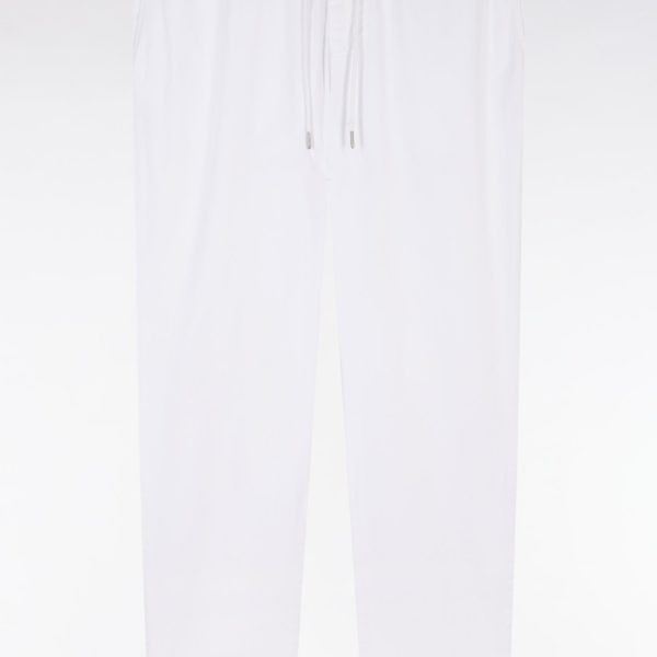 Pantalon Chino À Taille Élastique En Coton Et Lyocell Stretch Blanc Eden Park