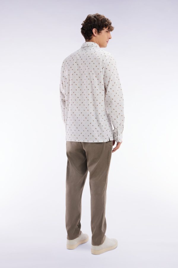 Pantalon Fluide À Taille Élastique En Lin Et Coton Stretch Marron Eden Park – Image 3