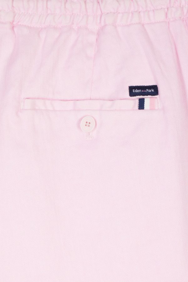 Pantalon Fluide À Taille Élastique En Lin Et Coton Stretch Rose Eden Park – Image 5