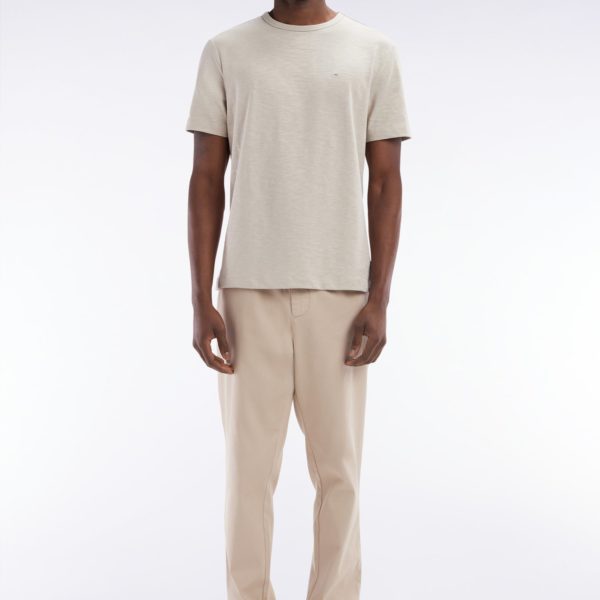 Pantalon À Taille Élastique En Coton Stretch Coupe Modern Beige Eden Park