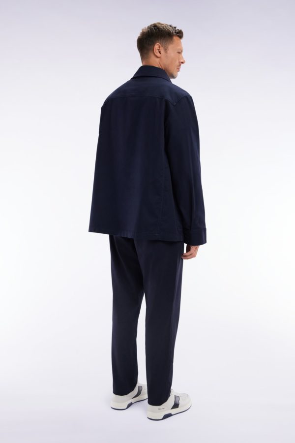 Pantalon À Taille Élastique En Coton Stretch Coupe Modern Marine Eden Park – Image 2