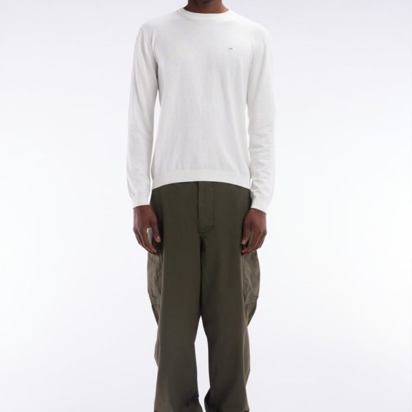 Pantalon Cargo En Coton Kaki Coupe Droite Eden Park
