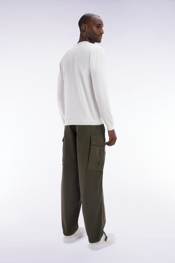 Pantalon Cargo En Coton Kaki Coupe Droite Eden Park – Image 3