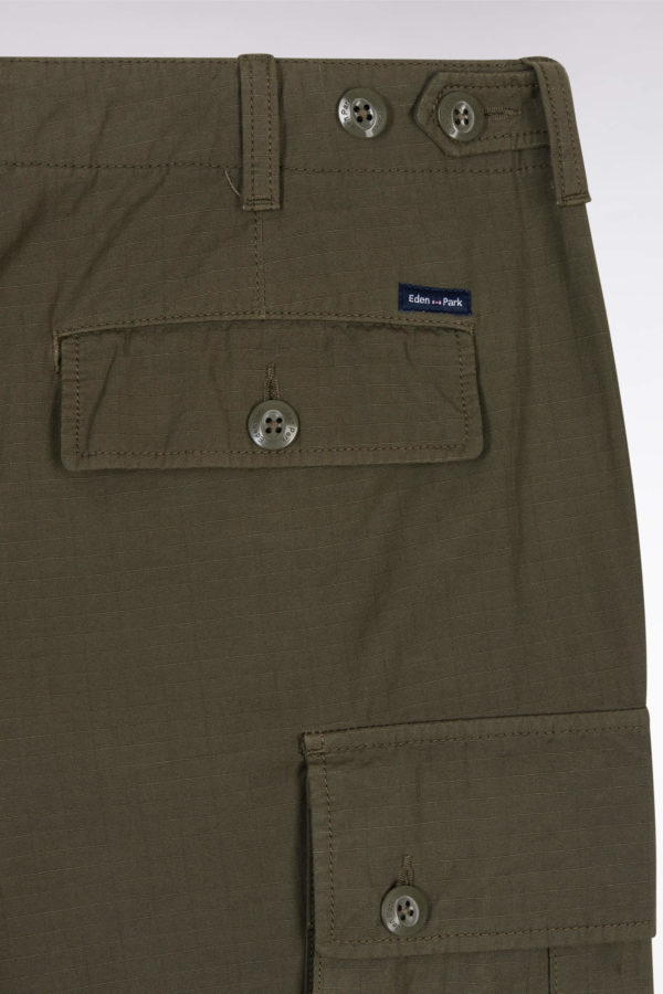 Pantalon Cargo En Coton Kaki Coupe Droite Eden Park – Image 5