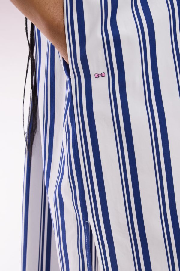Robe Chemise Rayée En Coton Marine Et Blanc Coupe Décontractée Eden Park – Image 4