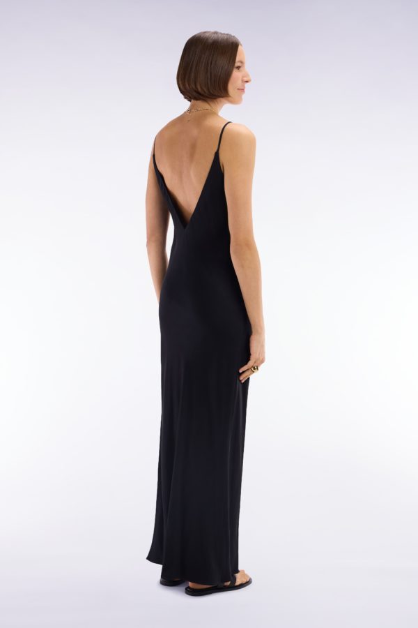 Slip Dress En Viscose Noire Coupe Droite Eden Park – Image 2