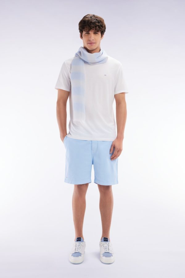 Short À Taille Élastique En Coton Stretch Uni Ciel Eden Park