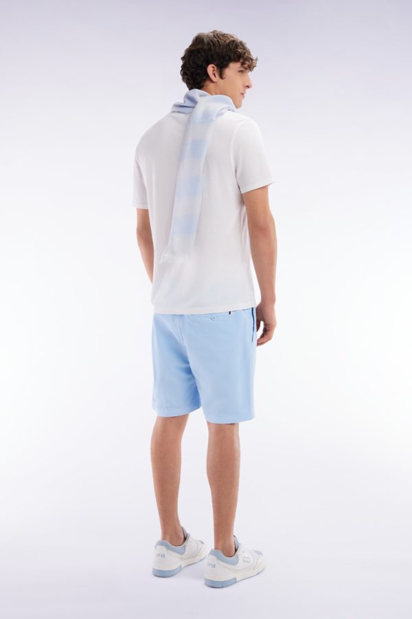 Short À Taille Élastique En Coton Stretch Uni Ciel Eden Park – Image 3