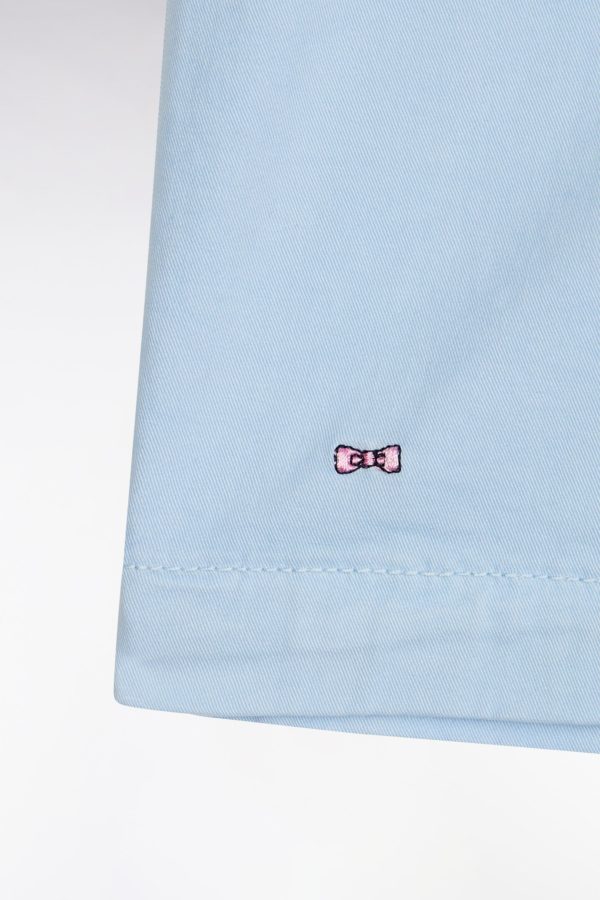 Short À Taille Élastique En Coton Stretch Uni Ciel Eden Park – Image 5